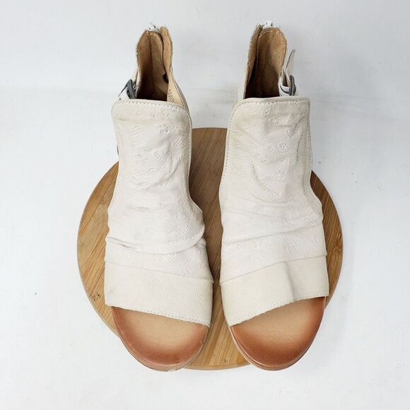 Miz Mooz Shoes Women 40 Corra Off White Pump Buckle Strap Bootie Open Toe Sandal - Picture 4 of 13